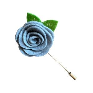 NEW Grey Felt Flower Lapel Pin